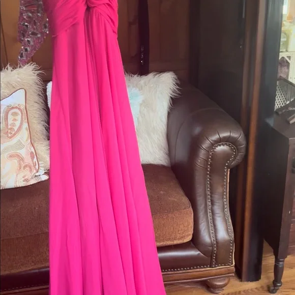 Blondie Nites strapless Pink flowy Gown - Picture 7 of 15